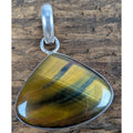 Vintage Tigers Eye Sterling Silver 925 Triangular Pendant
