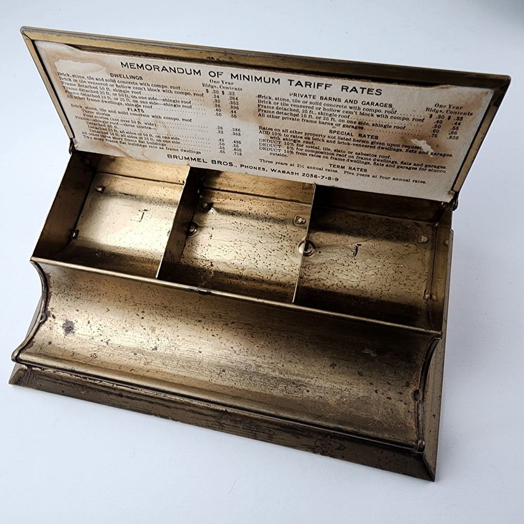Antique Brass Stamp Box Desk Organizer Brass Box Brummel Bros Chicago