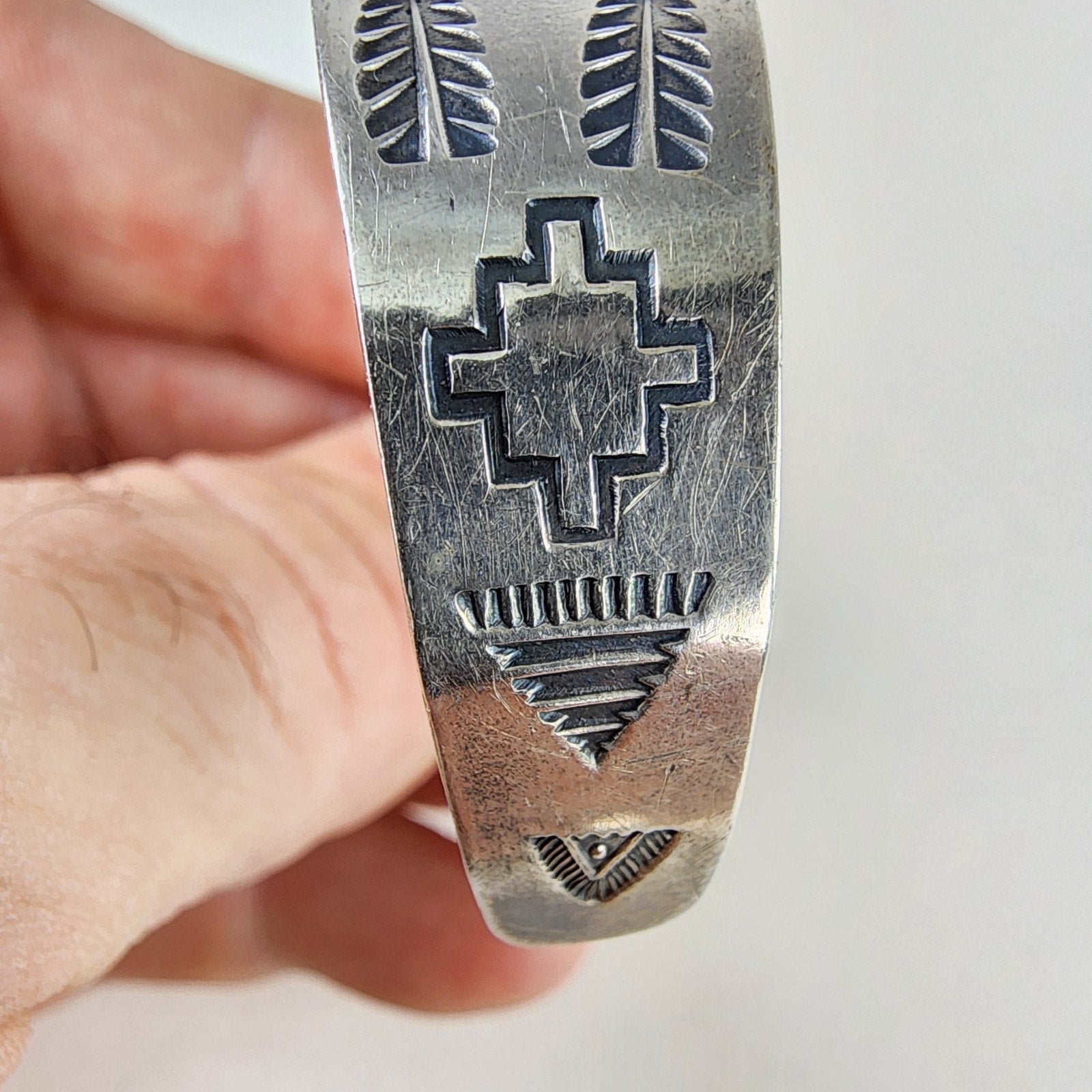 6 1/2" Fred Harvey Era Eagle Turquoise Sterling Silver 925 Cuff Bracelet Native