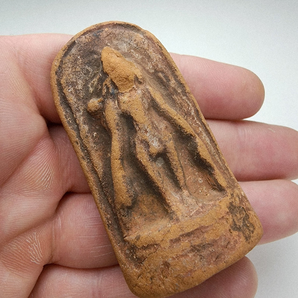Phra Leela Walking Buddha Thai Clay Tablet Amulet