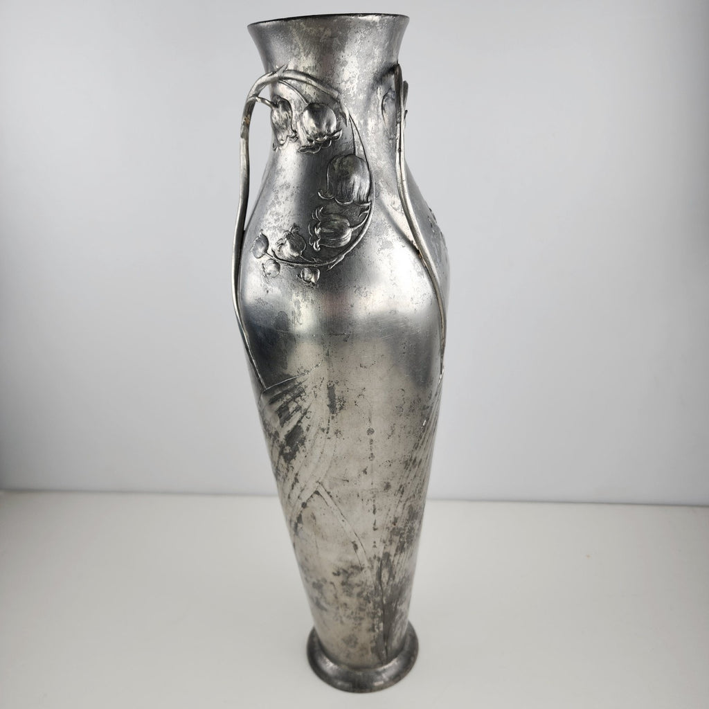 Art Nouveau Lily of the Valley Kayserzinn Floral Pewter Vase 4312 Antique