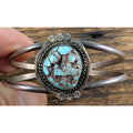Old Pawn Native TURQUOISE Stamped Sterling Silver 925 Cuff