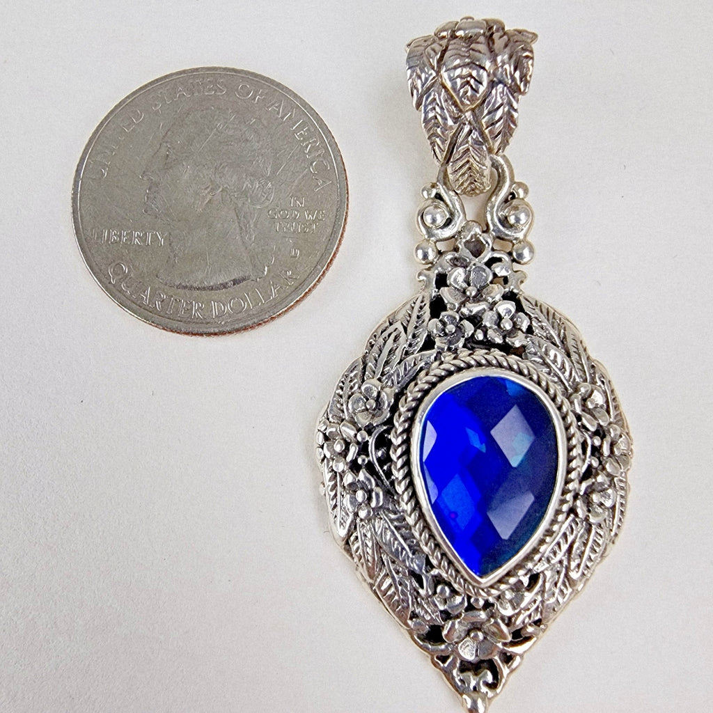 Designer Topaz Pendant and Bracelet Set by Sarda Sterling Silver 925 Vintage