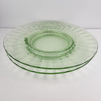 8" UV Glow Uranium Glass Plate with Gold Lip Vintage