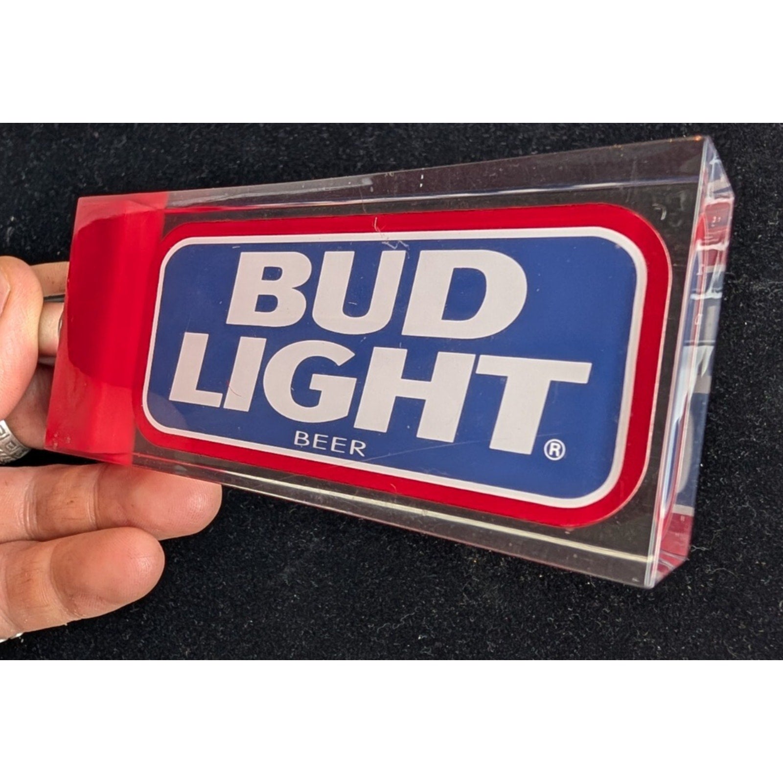 Bud Light Beer Tap Handle Vintage Lucite Acrylic Original