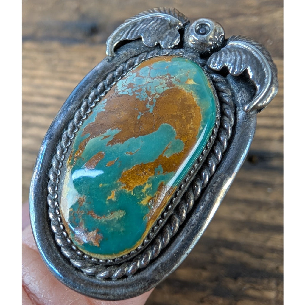 Royston Turquoise Sterling Silver Native Ring by Ruben Castillo Size 5 3/4