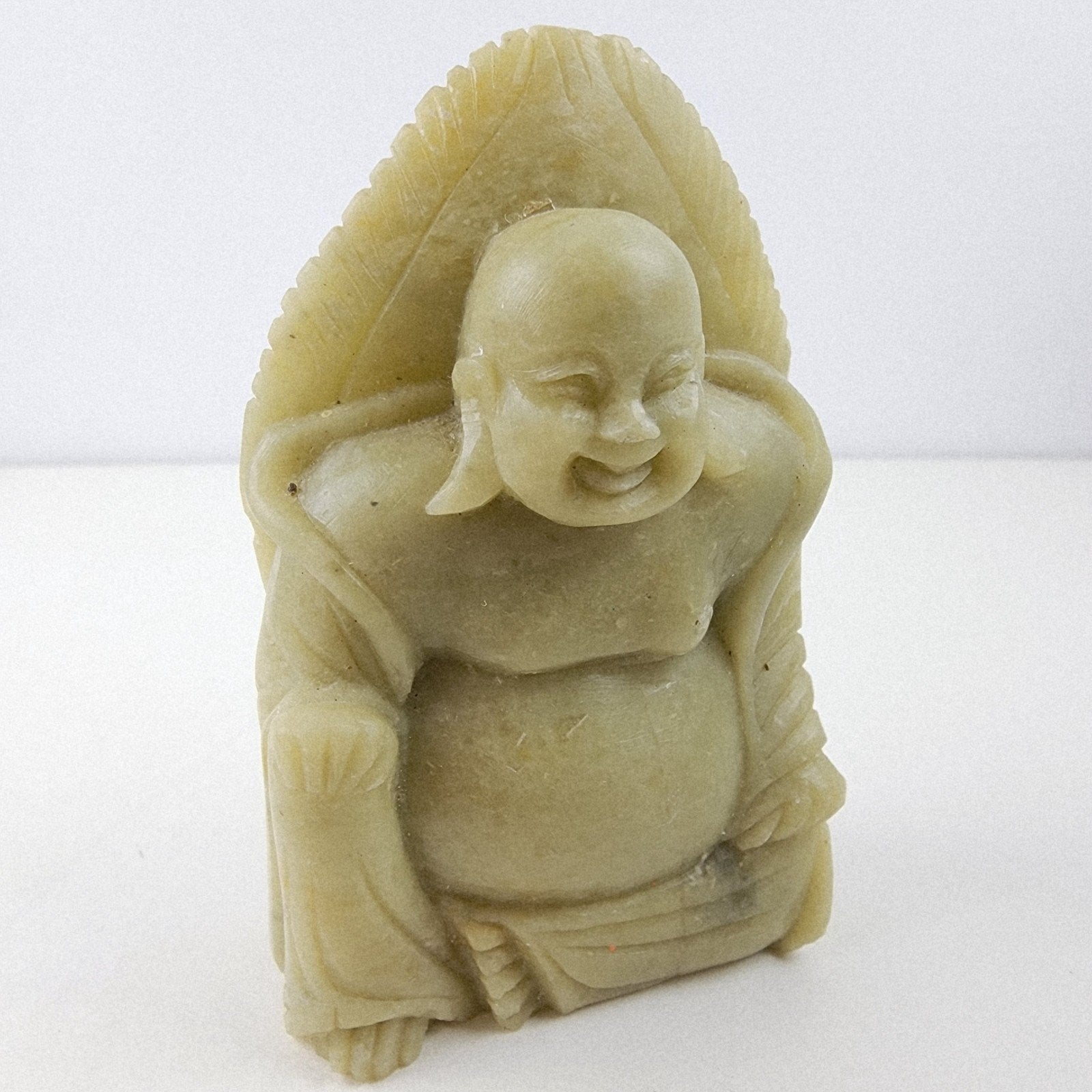 Seated Buddha Soapstone Chinese Stone Carving Vintage