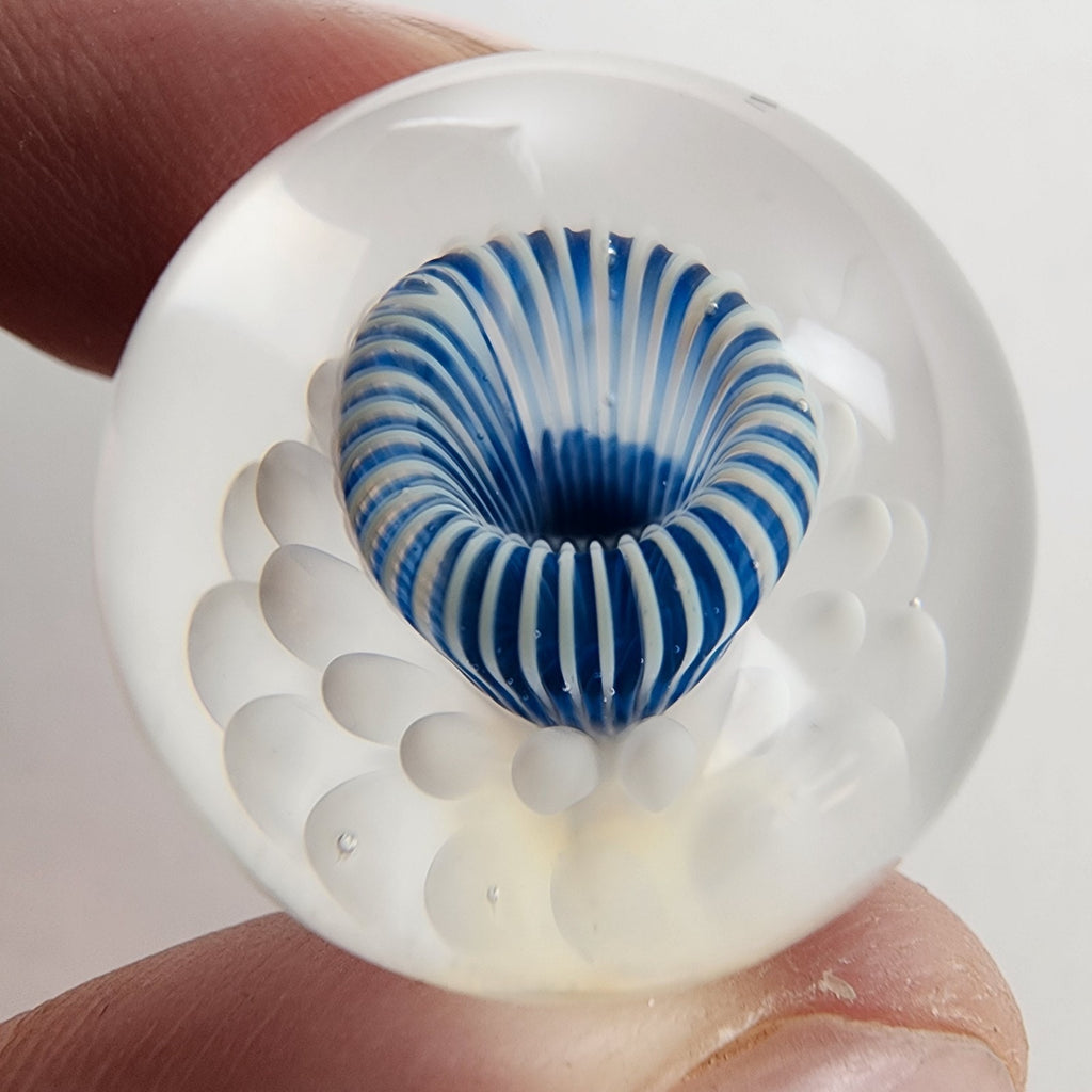 25mm Flower Implosion Marble 2013 by NVS Glass Handmade Boro