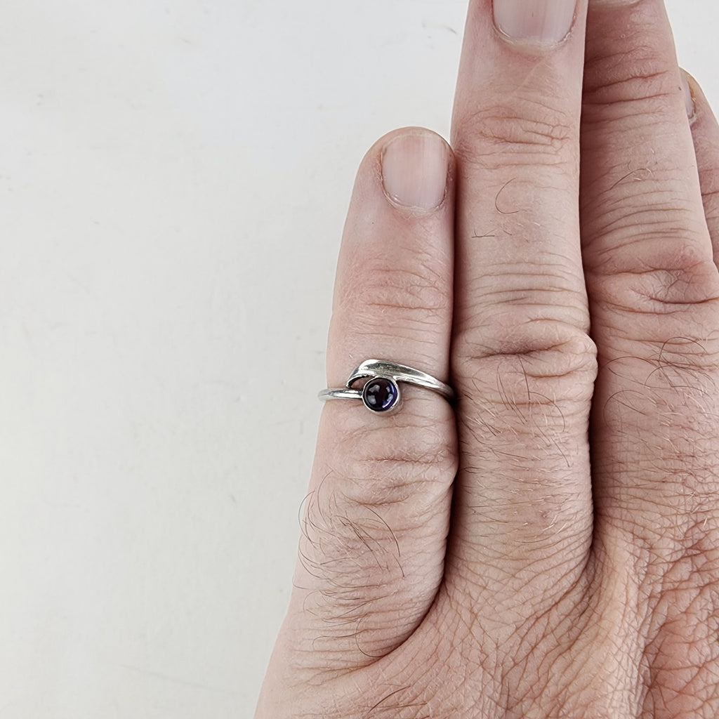 Vintage Amethyst Birthstone Ring Size 5 1/2 in Sterling Silver 925