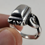 Vintage Brighton Scrolling Heart Medallion Ring Size 8 in Sterling Silver 925
