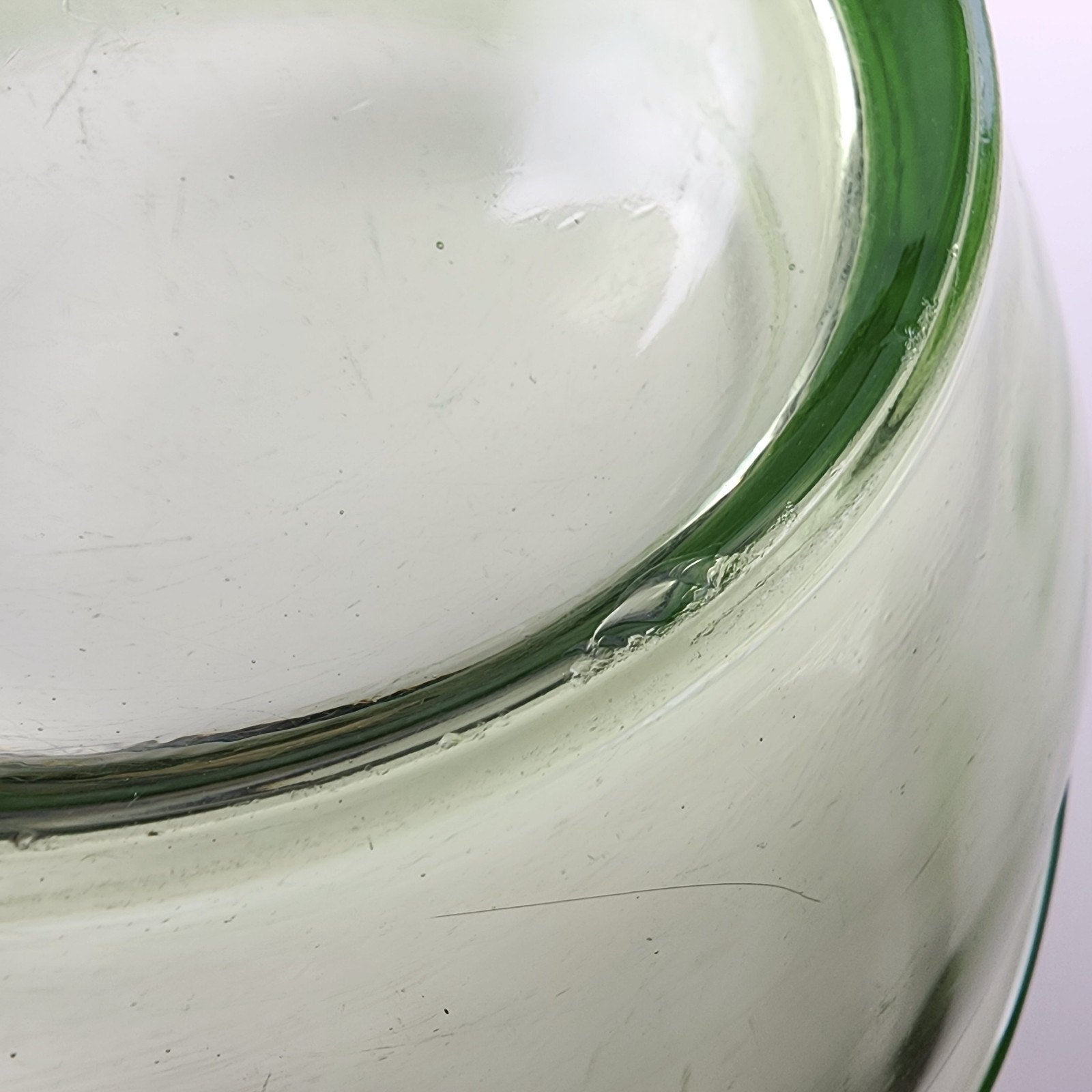 11" UV Glow Uranium Glass Mixing Bowl by H.C. Fry Glass Co Depression