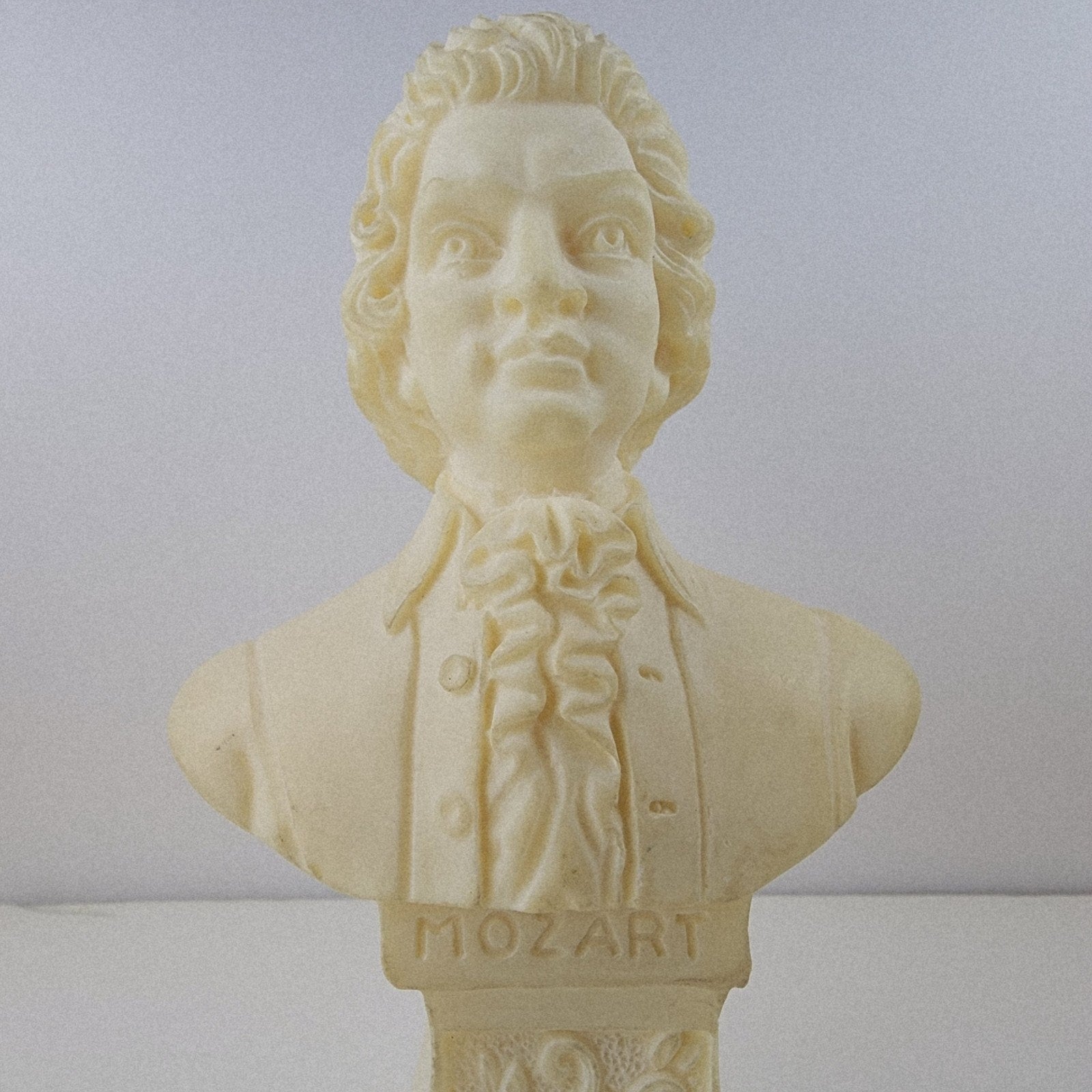 4" Mozart Bust Figure Vintage White Stone