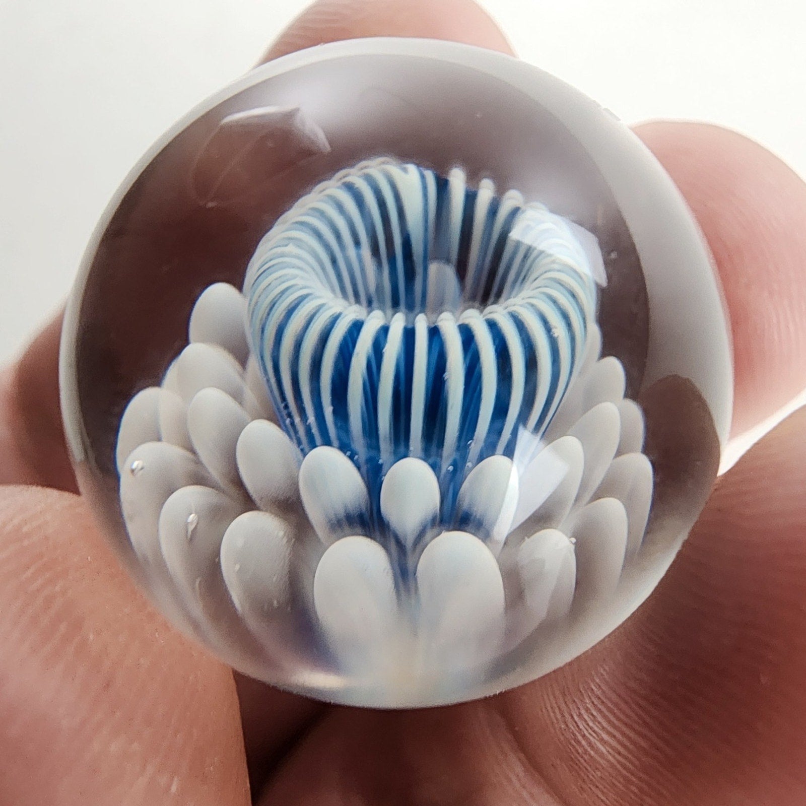 25mm Flower Implosion Marble 2013 by NVS Glass Handmade Boro
