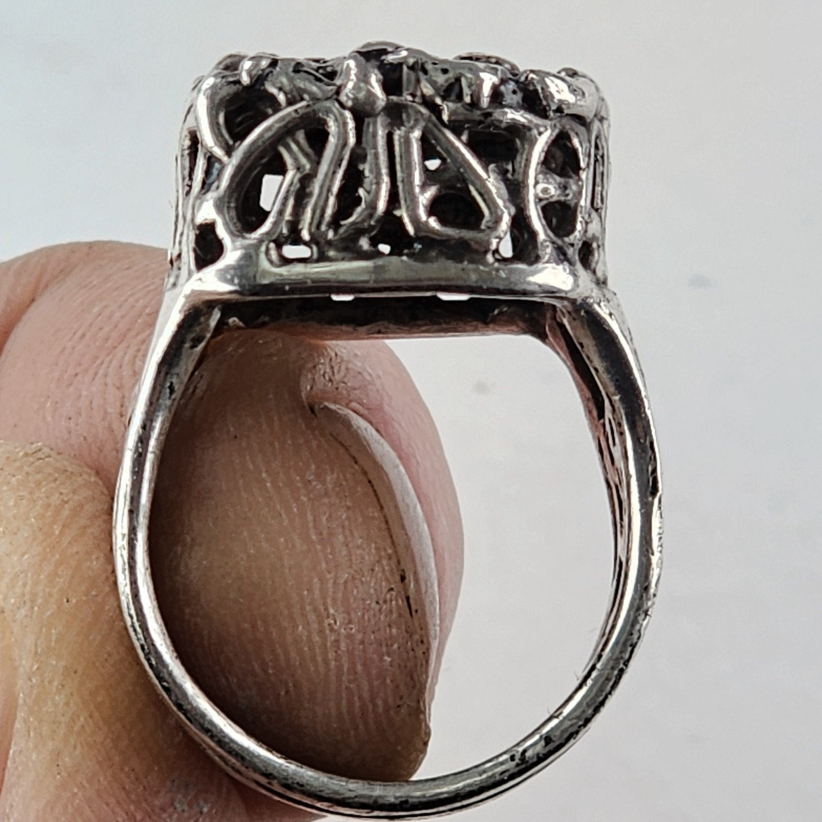 Handmade Brutalist Ring Size 5 1/2 Sterling Silver 925 OOAK Designer Vintage