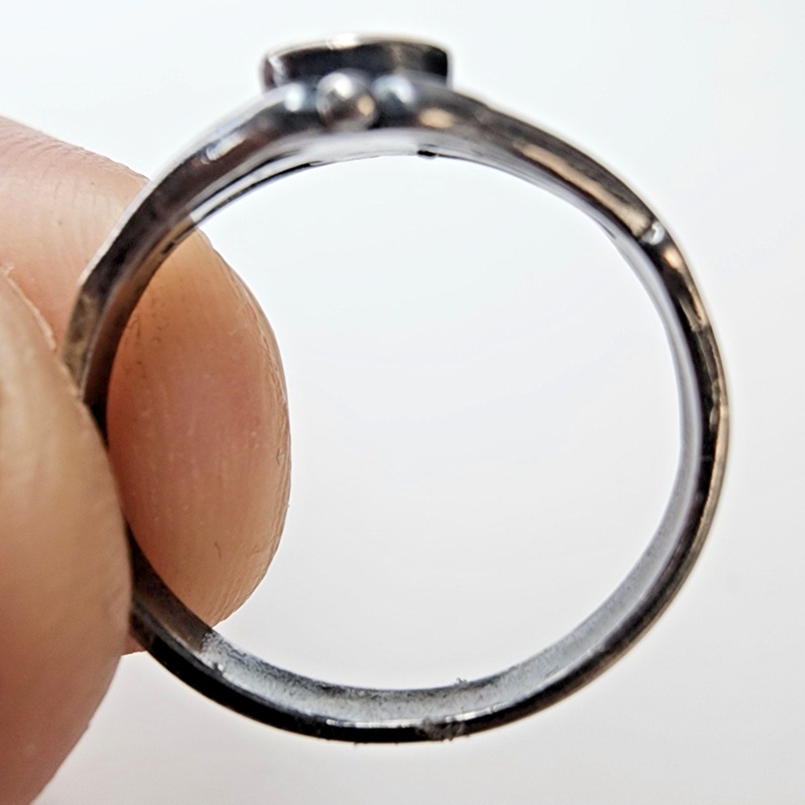 Peach Enamel Sterling Silver Bali 925 Open Ring Size 5 1/2 Vintage