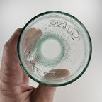 6" Tall Coca Cola Frosted Promo Glass Tumbler Light Green Vintage