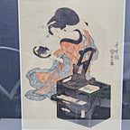 Utagawa Kunisada Signed Japanese Woodblock Print Woman with a Mirror c1830