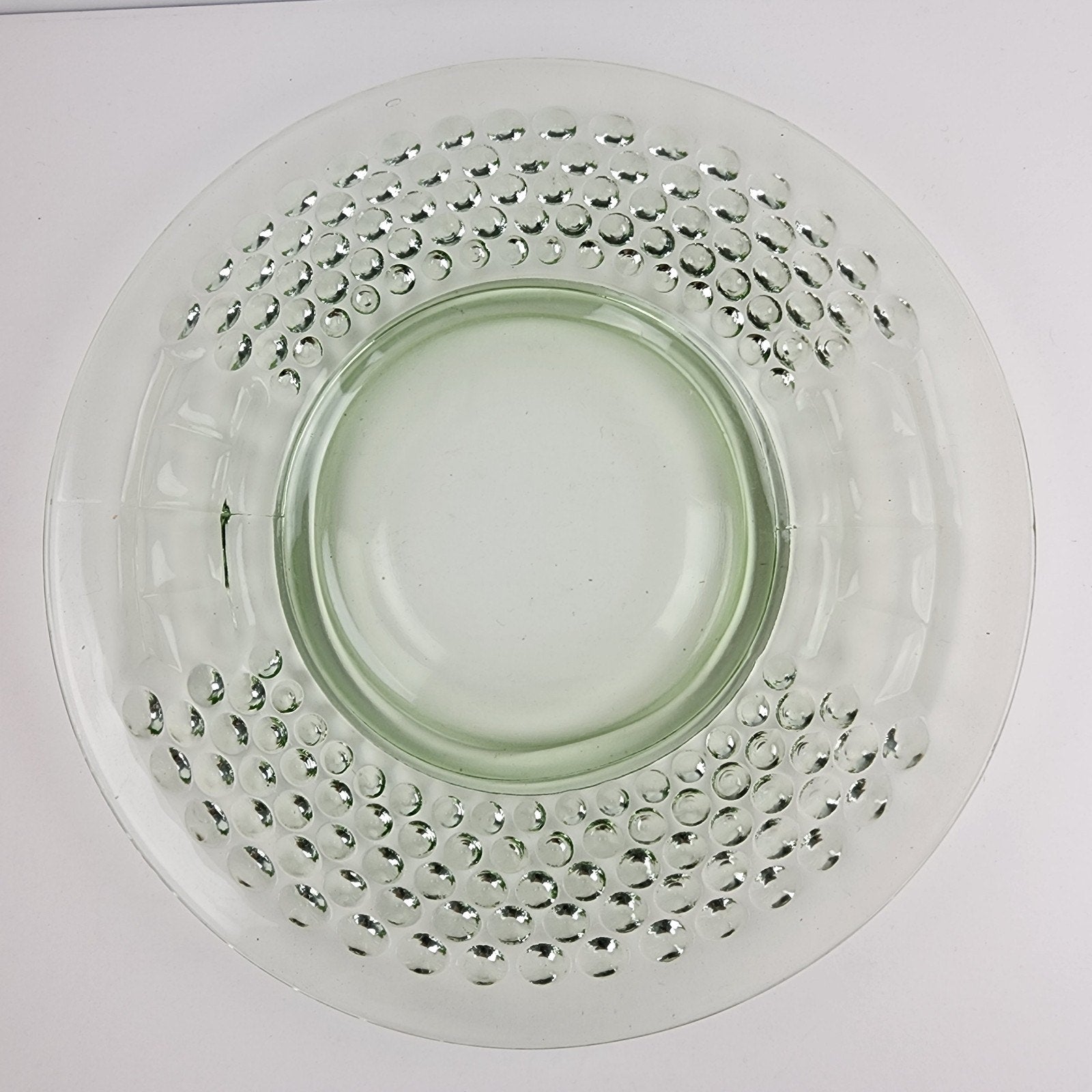 8" UV Uranium Green Glow Glass Plate by American Pioneer Set of 4