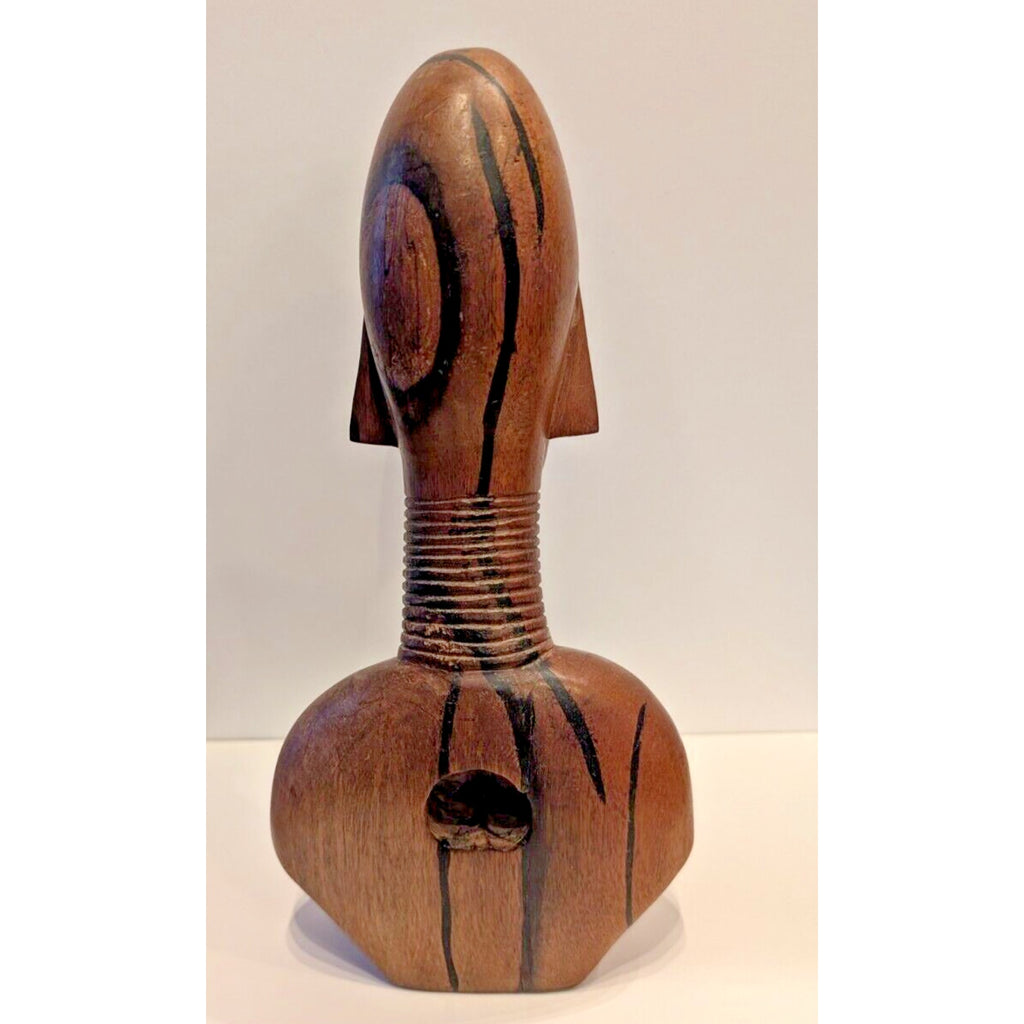 Midcentury African Carved Wood Nude Female Statue - 12" MCM Excellent Condition