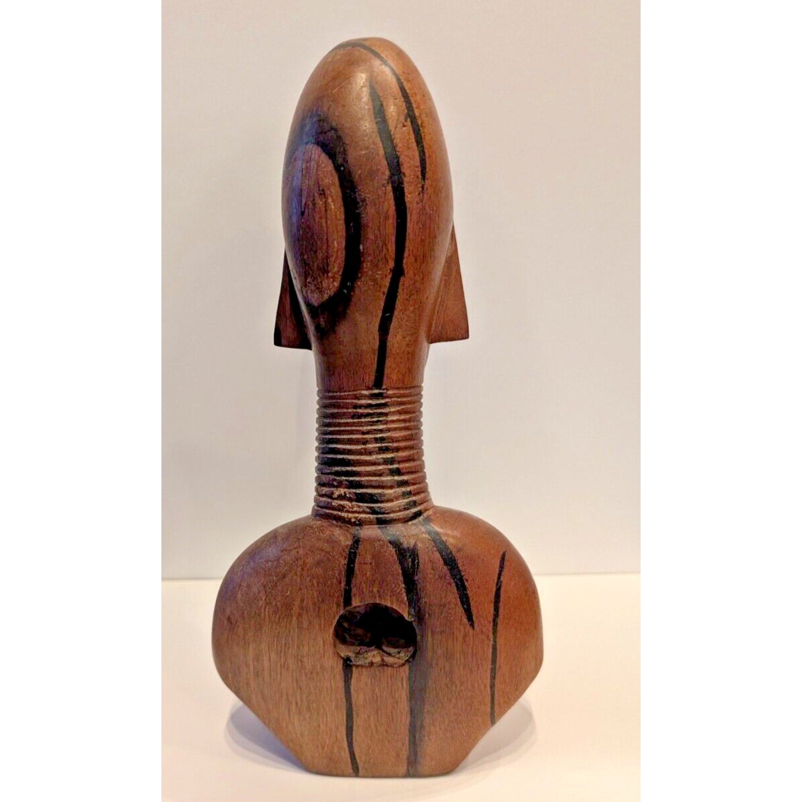 Midcentury African Carved Wood Nude Female Statue - 12" MCM Excellent Condition