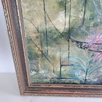 Abstract Jungle Landscape Acrylic Painting on Canvas Unsigned