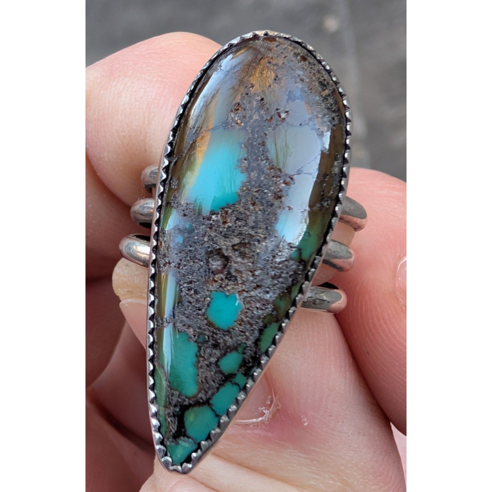 Royston Turquoise Sterling Silver 925 Native Ring Size 7 by Ruben Castillo