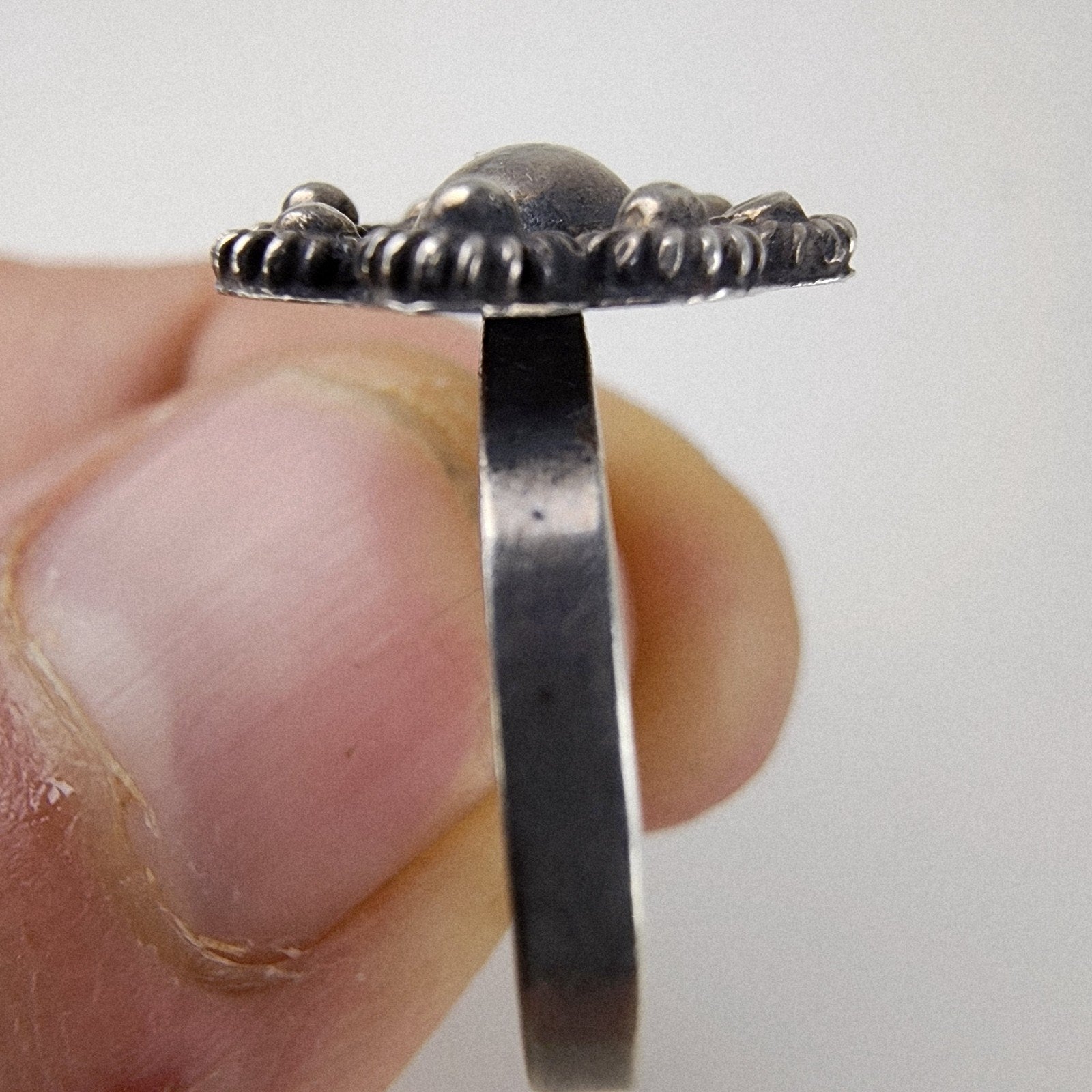 Taxco Floral Bead Cluster Ring Size 7 1/2 Sterling Silver 925 Vintage