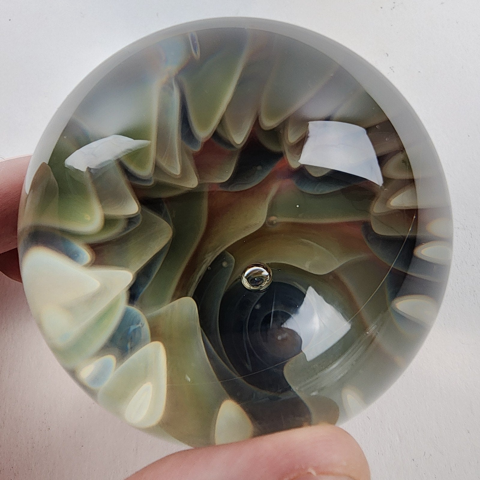 75mm Giant Air Trap Implosion Glass Marble Handmade Borosilicate
