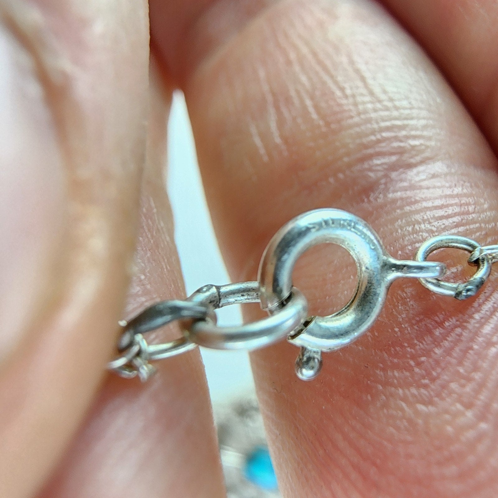 Old Pawn Turquoise Wagon Wheel Pendant Necklace Sterling Silver 925 Signed VP