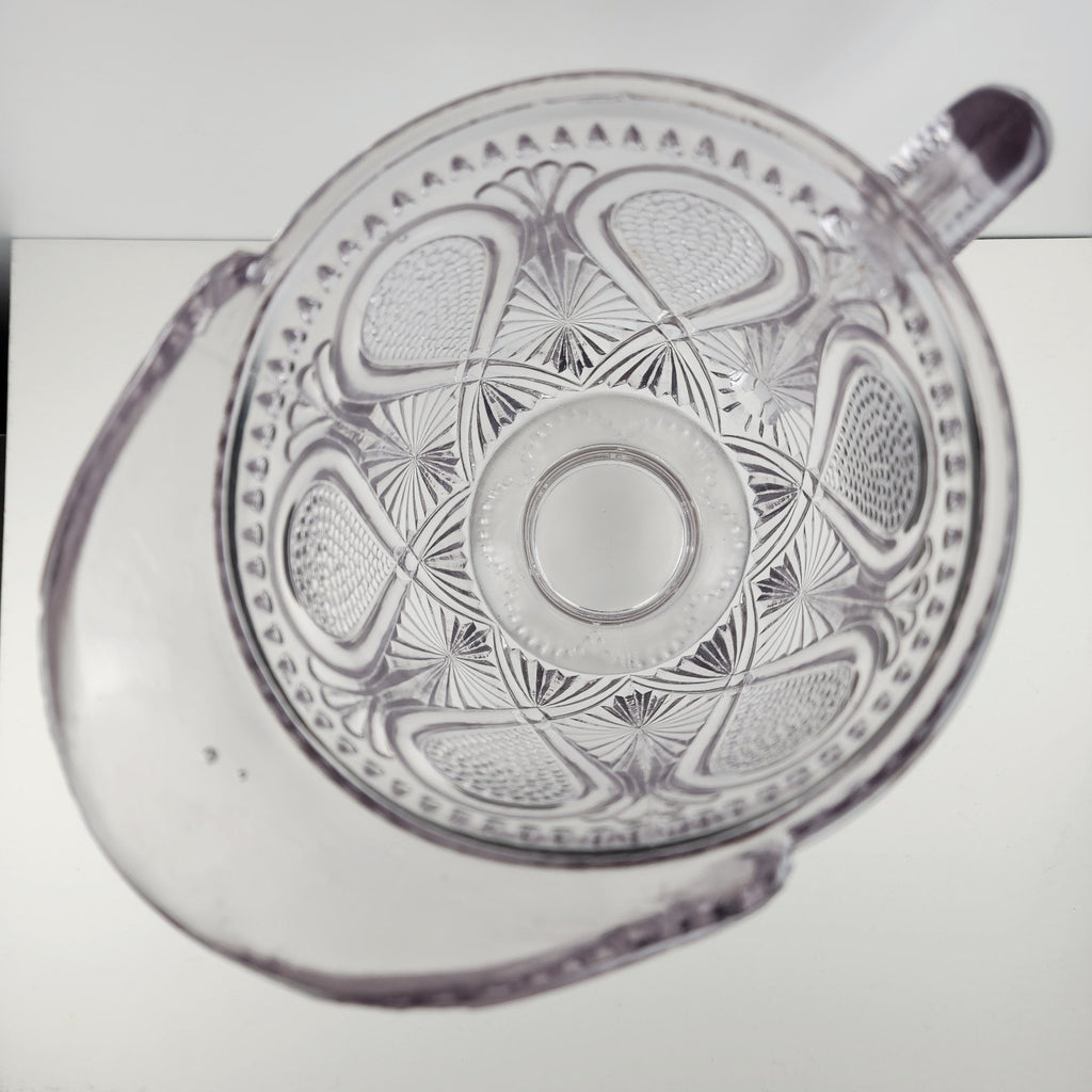 Dotted Loop Pattern Purple Depression Glass Pitcher Vintage