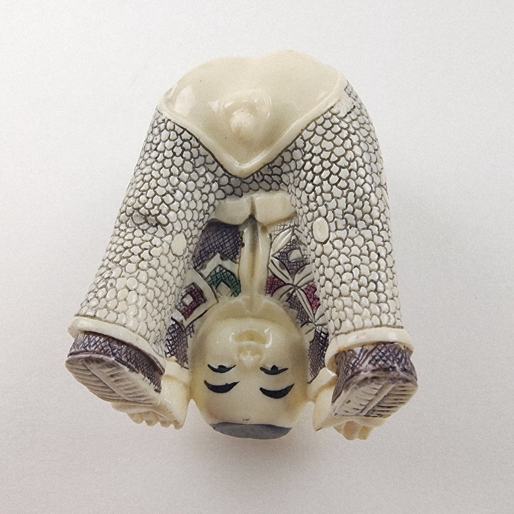 Japanese Boy Fertility Resin Figure Vintage Chinese Crouching Child