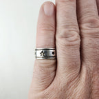 Vintage Star Band Ring Size 7 1/2 in Sterling Silver 925