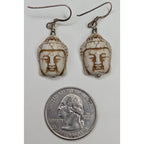 Buddha Head Sterling Silver 925 Dangle Earrings Vintage