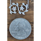 14K White Gold Diamond Accent Floral Vine 16" Necklace by Victoria Cunningham