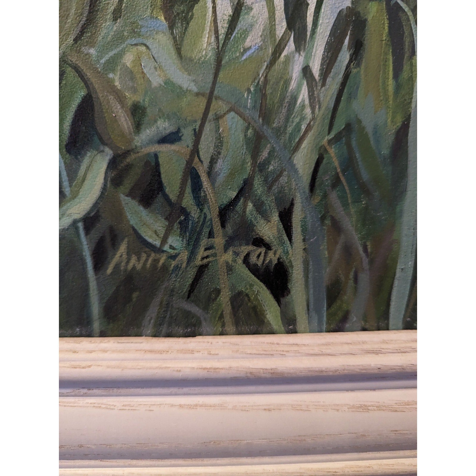 Anita Eaton (1931-2022) - "White Fence" Painting - Large Acrylic on Panel