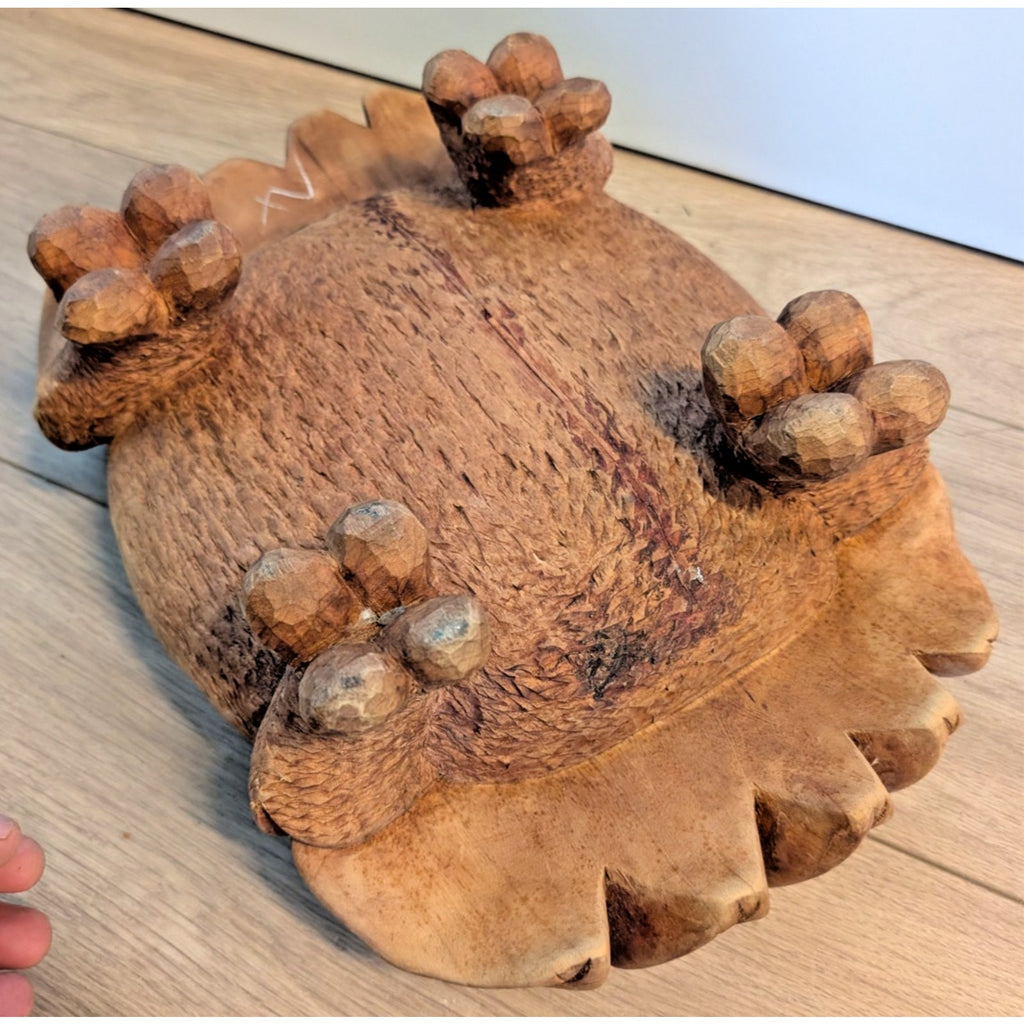 Hand Carved Wood Native Container Box Signed Mazive 1994