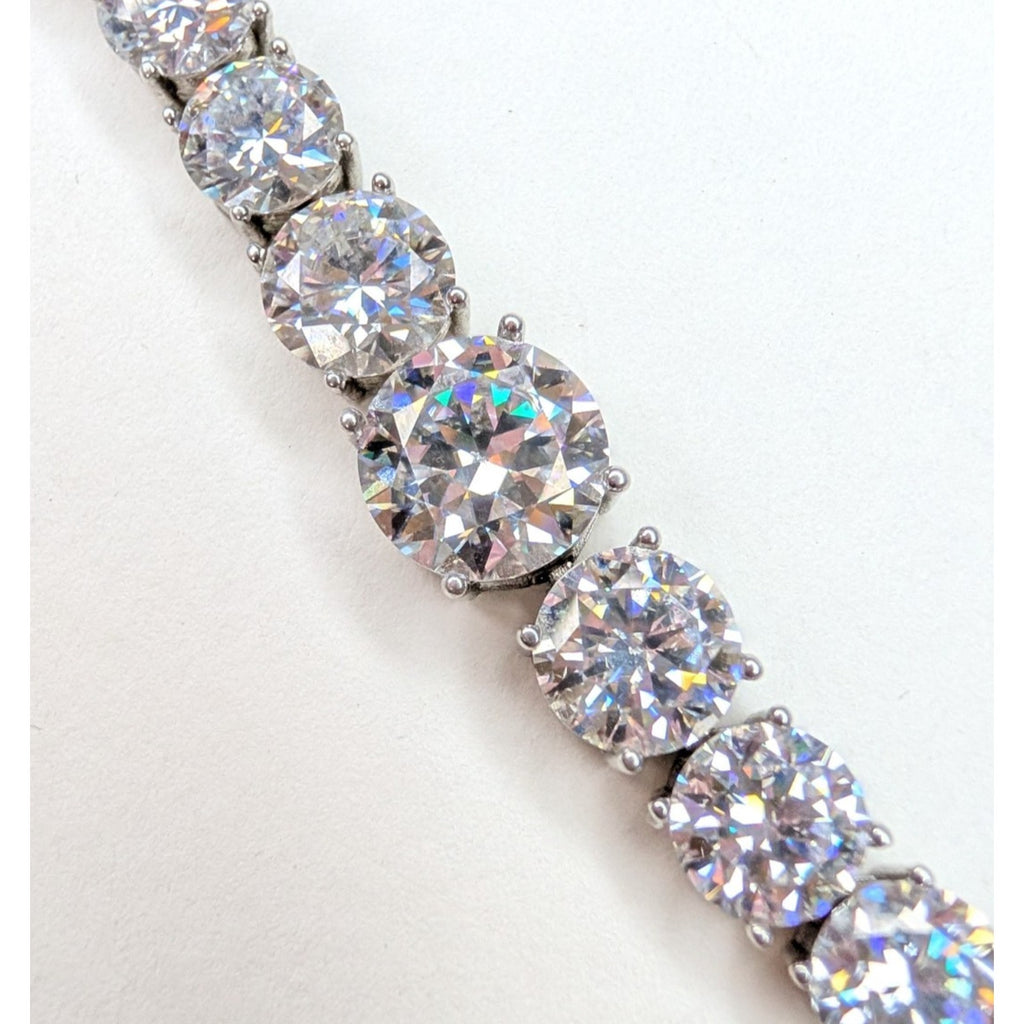 Moissanite Sterling Silver 925 Graduated Tennis Bracelet 8mm to 11mm 8.5" Length