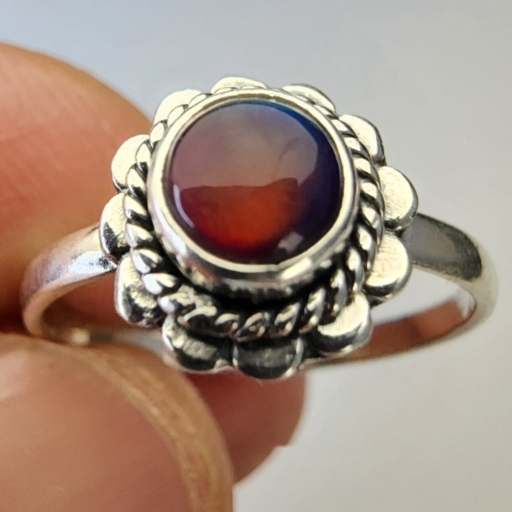 Sterling Silver 925 Balloon Opal Southwestern Ring Size 6 3/4 New