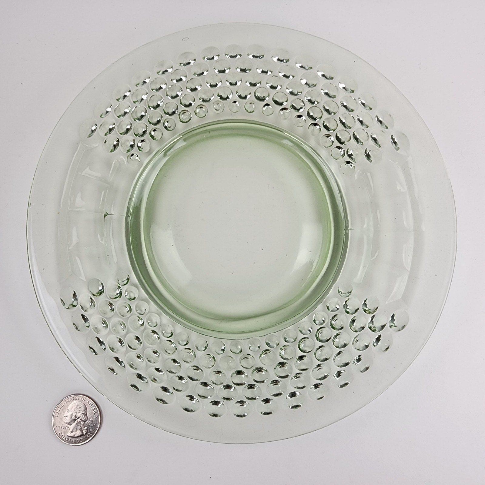 8" UV Uranium Green Glow Glass Plate by American Pioneer Set of 4
