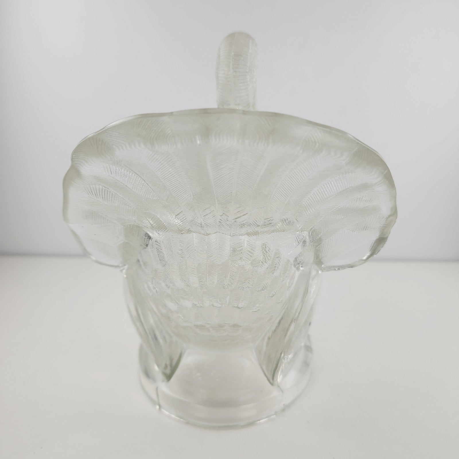 Clear Glass Turkey Lidded Candy Covered Dish by L.E. Smith Vintage