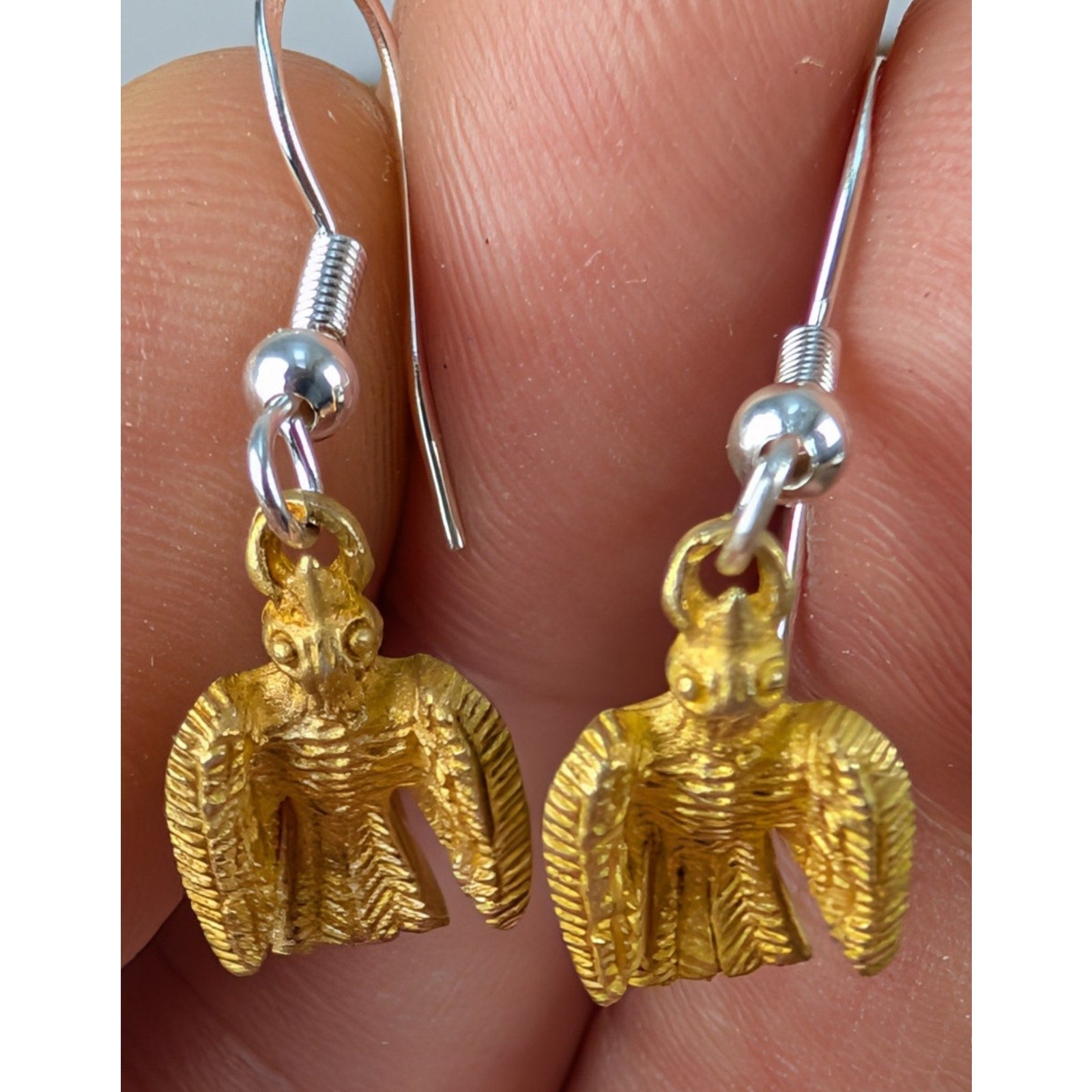 Designer Alexis Bittar Sterling Silver 925 Textured Bird Dangle