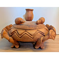 Hand Carved Wood Native Container Box Signed Mazive 1994
