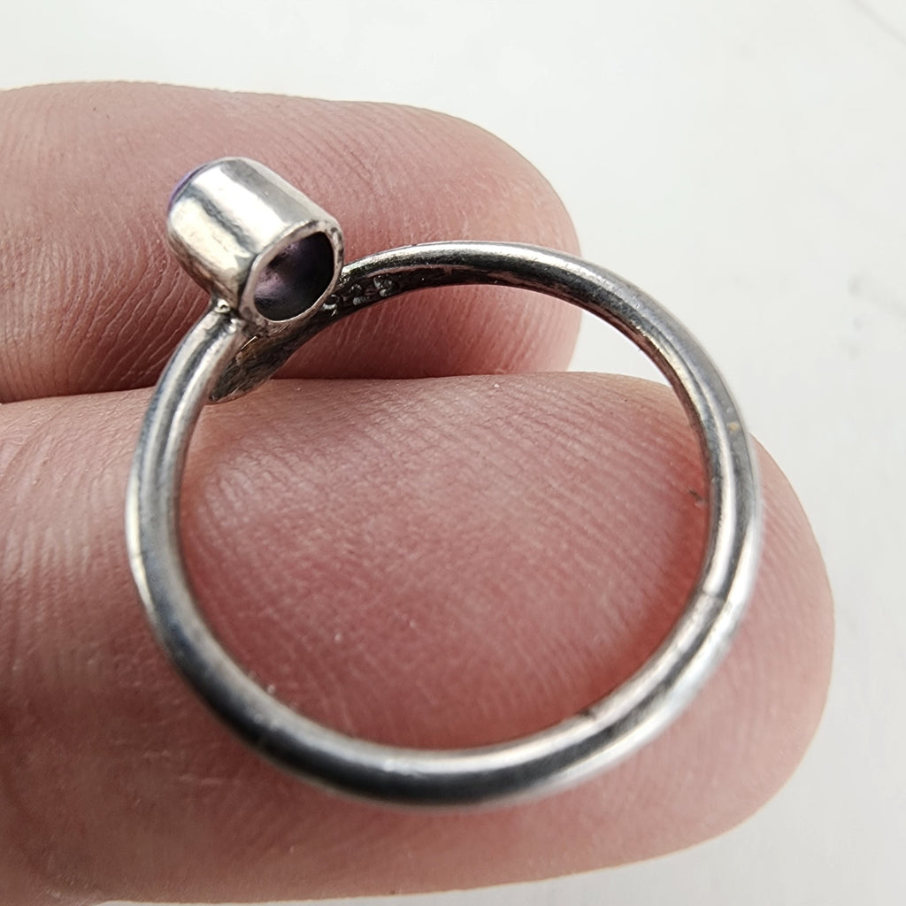 Vintage Amethyst Birthstone Ring Size 5 1/2 in Sterling Silver 925