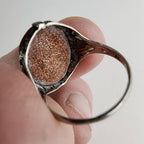 Anitque Victorian Druzy Filigree Ring Size 6 3/4 in Sterling Silver 925