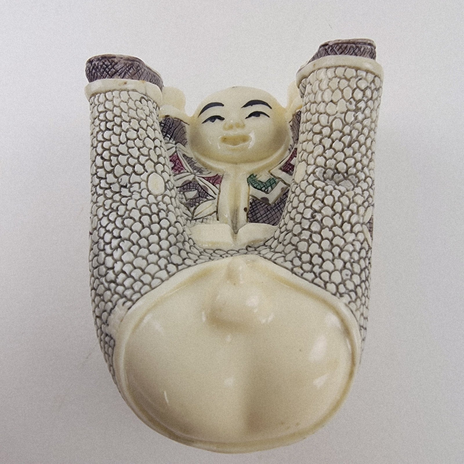 Japanese Boy Fertility Resin Figure Vintage Chinese Crouching Child