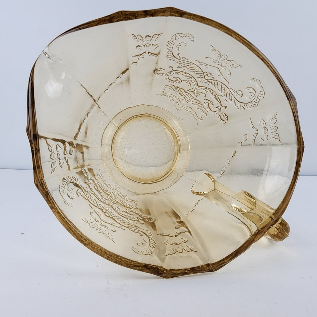 Federal Glass Amber Depression Glass Madrid Creamer Vintage