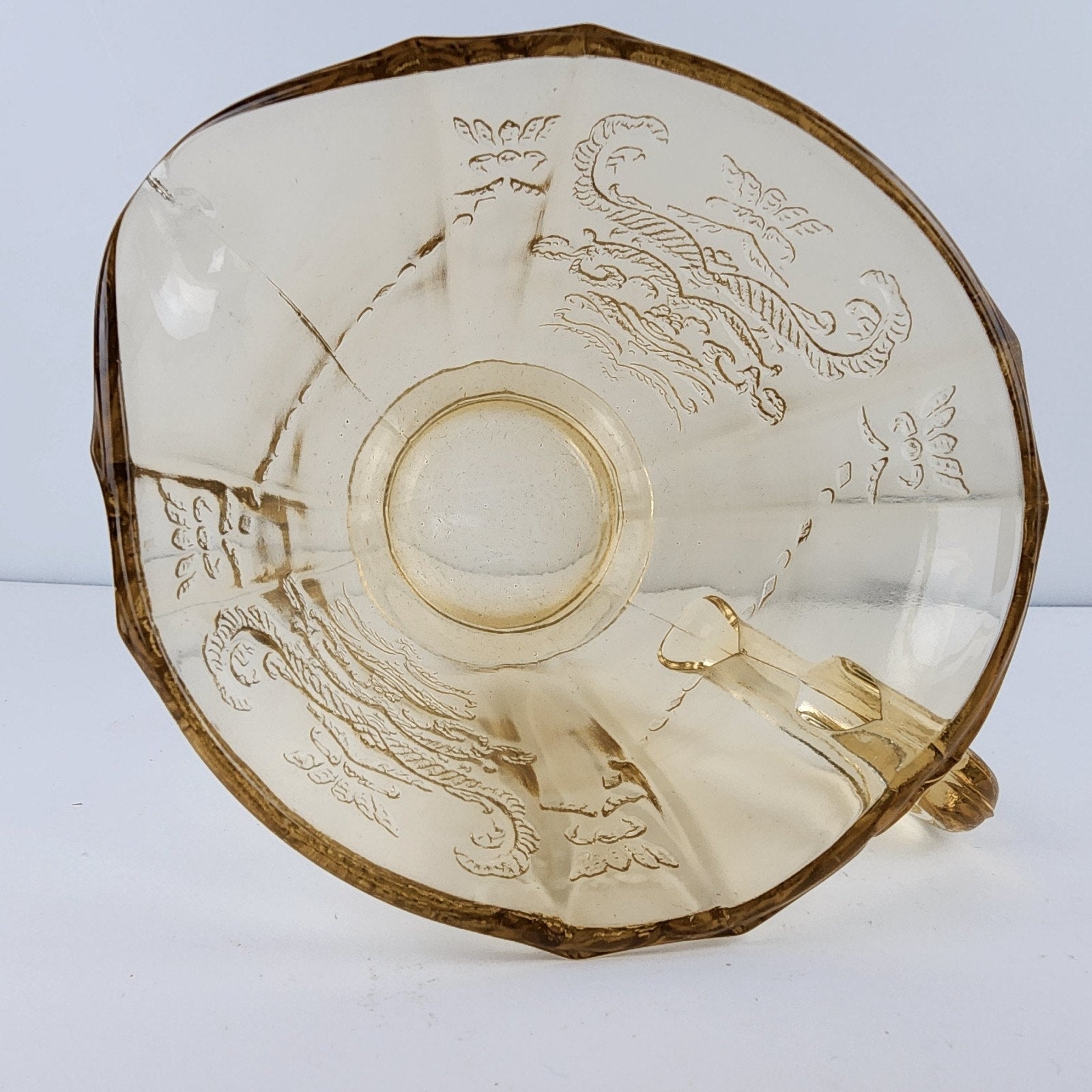 Federal Glass Amber Depression Glass Madrid Creamer Vintage
