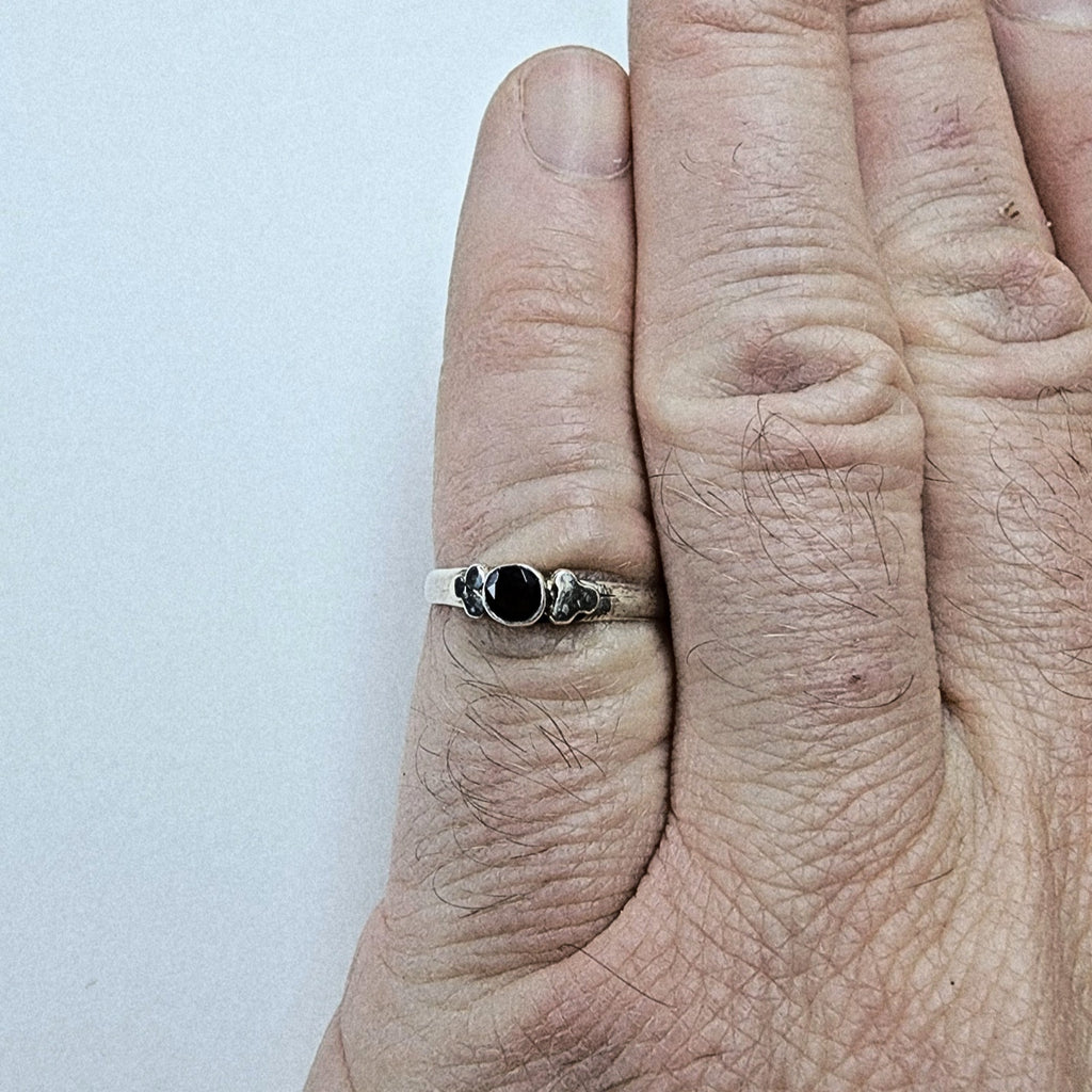 Root Beer Solitaire Sterling Silver 925 Ring - Size 7 1/2