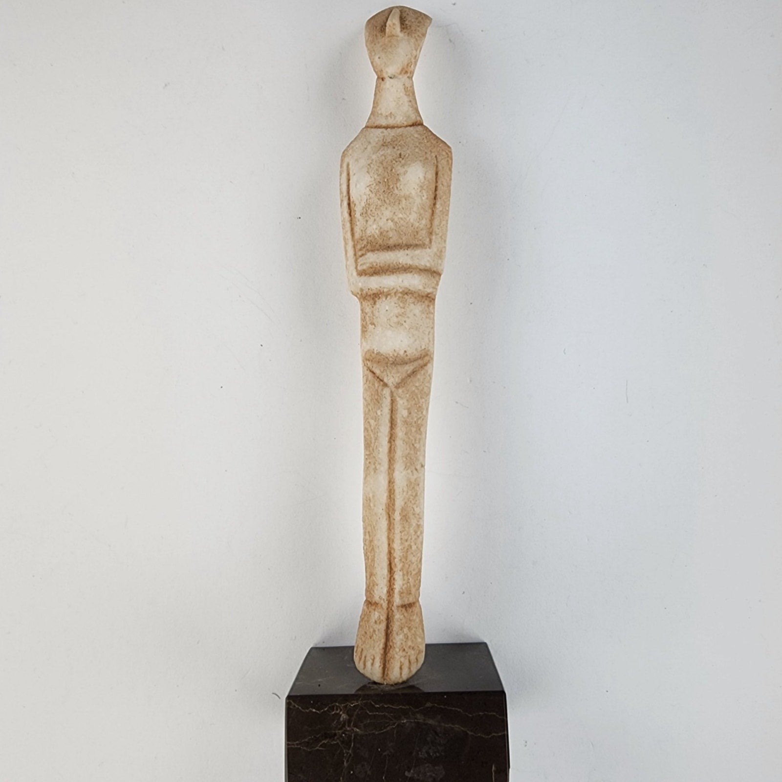 Cycladic Mother Museum Reproduction 8" Figure Sculpture Marble Base Vintage