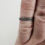 Vintage Braided Textured Band Ring Size 6 1/2 in Sterling Silver 925